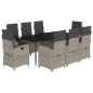 vidaXL 9-tlg. Garten-Essgruppe mit Kissen Hellgrau Poly Rattan vidaXL 9-tlg. Garten-Essgruppe mit Kissen Hellgrau Poly Rattan