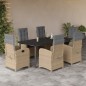 vidaXL 7-tlg. Garten-Essgruppe mit Kissen Beigemischung Poly Rattan vidaXL 7-tlg. Garten-Essgruppe mit Kissen Beigemischung Poly Rattan