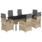 vidaXL 7-tlg. Garten-Essgruppe mit Kissen Beigemischung Poly Rattan vidaXL 7-tlg. Garten-Essgruppe mit Kissen Beigemischung Poly Rattan