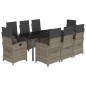 vidaXL 9-tlg. Garten-Essgruppe mit Kissen Grau Poly Rattan vidaXL 9-tlg. Garten-Essgruppe mit Kissen Grau Poly Rattan