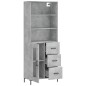 Highboard Betongrau 69,5x34x180 cm Holzwerkstoff Highboard Betongrau 69,5x34x180 cm Holzwerkstoff