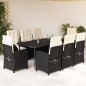 vidaXL 9-tlg. Garten-Essgruppe mit Kissen Schwarz Poly Rattan vidaXL 9-tlg. Garten-Essgruppe mit Kissen Schwarz Poly Rattan