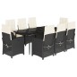 vidaXL 9-tlg. Garten-Essgruppe mit Kissen Schwarz Poly Rattan vidaXL 9-tlg. Garten-Essgruppe mit Kissen Schwarz Poly Rattan