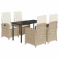 vidaXL 5-tlg. Garten-Essgruppe mit Kissen Beige Poly Rattan vidaXL 5-tlg. Garten-Essgruppe mit Kissen Beige Poly Rattan
