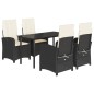 vidaXL 5-tlg. Garten-Essgruppe mit Kissen Schwarz Poly Rattan vidaXL 5-tlg. Garten-Essgruppe mit Kissen Schwarz Poly Rattan