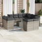 vidaXL 12-tlg. Garten-Sofagarnitur mit Kissen Grau Poly Rattan vidaXL 12-tlg. Garten-Sofagarnitur mit Kissen Grau Poly Rattan