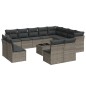 vidaXL 13-tlg. Garten-Sofagarnitur mit Kissen Grau Poly Rattan vidaXL 13-tlg. Garten-Sofagarnitur mit Kissen Grau Poly Rattan