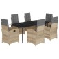 vidaXL 7-tlg. Garten-Essgruppe mit Kissen Beigemischung Poly Rattan vidaXL 7-tlg. Garten-Essgruppe mit Kissen Beigemischung Poly Rattan
