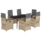 vidaXL 7-tlg. Garten-Essgruppe mit Kissen Beigemischung Poly Rattan vidaXL 7-tlg. Garten-Essgruppe mit Kissen Beigemischung Poly Rattan