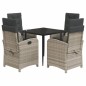 vidaXL 5-tlg. Garten-Essgruppe mit Kissen Hellgrau Poly Rattan vidaXL 5-tlg. Garten-Essgruppe mit Kissen Hellgrau Poly Rattan
