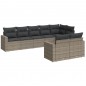 vidaXL 8-tlg. Garten-Sofagarnitur mit Kissen Grau Poly Rattan vidaXL 8-tlg. Garten-Sofagarnitur mit Kissen Grau Poly Rattan