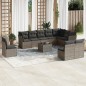 vidaXL 11-tlg. Garten-Sofagarnitur mit Kissen Grau Poly Rattan vidaXL 11-tlg. Garten-Sofagarnitur mit Kissen Grau Poly Rattan