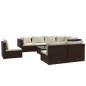 vidaXL 9-tlg. Garten-Lounge-Set mit Kissen Poly Rattan Braun vidaXL 9-tlg. Garten-Lounge-Set mit Kissen Poly Rattan Braun