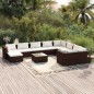 vidaXL 11-tlg. Garten-Lounge-Set mit Kissen Poly Rattan Braun vidaXL 11-tlg. Garten-Lounge-Set mit Kissen Poly Rattan Braun