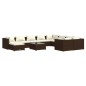 vidaXL 11-tlg. Garten-Lounge-Set mit Kissen Poly Rattan Braun vidaXL 11-tlg. Garten-Lounge-Set mit Kissen Poly Rattan Braun