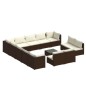 vidaXL 14-tlg. Garten-Lounge-Set mit Kissen Braun Poly Rattan vidaXL 14-tlg. Garten-Lounge-Set mit Kissen Braun Poly Rattan
