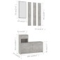 vidaXL Garderobenset Flur Betongrau 100x25x76,5 cm Holzwerkstoff vidaXL Garderobenset Flur Betongrau 100x25x76,5 cm Holzwerkstoff