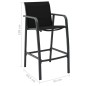 vidaXL Garten-Barstühle 2 Stk. Schwarz Textilene vidaXL Garten-Barstühle 2 Stk. Schwarz Textilene