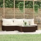 vidaXL 4-tlg. Garten-Lounge-Set mit Kissen Braun Poly Rattan vidaXL 4-tlg. Garten-Lounge-Set mit Kissen Braun Poly Rattan