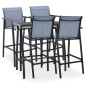 vidaXL 5-tlg. Gartenbar-Set Schwarz und Grau vidaXL 5-tlg. Gartenbar-Set Schwarz und Grau