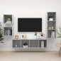 vidaXL 4-tlg. TV-Schrank-Set Betongrau Holzwerkstoff vidaXL 4-tlg. TV-Schrank-Set Betongrau Holzwerkstoff