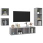 vidaXL 4-tlg. TV-Schrank-Set Betongrau Holzwerkstoff vidaXL 4-tlg. TV-Schrank-Set Betongrau Holzwerkstoff