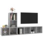 vidaXL 3-tlg. TV-Schrank-Set Betongrau Holzwerkstoff vidaXL 3-tlg. TV-Schrank-Set Betongrau Holzwerkstoff