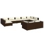 vidaXL 10-tlg. Garten-Lounge-Set mit Kissen Braun Poly Rattan vidaXL 10-tlg. Garten-Lounge-Set mit Kissen Braun Poly Rattan