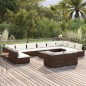 vidaXL 13-tlg. Garten-Lounge-Set mit Kissen Braun Poly Rattan vidaXL 13-tlg. Garten-Lounge-Set mit Kissen Braun Poly Rattan