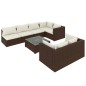 vidaXL 8-tlg. Garten-Lounge-Set mit Kissen Braun Poly Rattan vidaXL 8-tlg. Garten-Lounge-Set mit Kissen Braun Poly Rattan