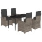 vidaXL 5-tlg. Garten-Essgruppe mit Kissen Grau Poly Rattan vidaXL 5-tlg. Garten-Essgruppe mit Kissen Grau Poly Rattan
