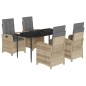 vidaXL 5-tlg. Garten-Essgruppe mit Kissen Beigemischung Poly Rattan vidaXL 5-tlg. Garten-Essgruppe mit Kissen Beigemischung Poly Rattan
