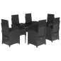 vidaXL 7-tlg. Garten-Essgruppe mit Kissen Schwarz Poly Rattan vidaXL 7-tlg. Garten-Essgruppe mit Kissen Schwarz Poly Rattan