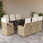 vidaXL 9-tlg. Garten-Essgruppe mit Kissen Beige Poly Rattan vidaXL 9-tlg. Garten-Essgruppe mit Kissen Beige Poly Rattan