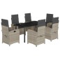 vidaXL 7-tlg. Garten-Essgruppe mit Kissen Hellgrau Poly Rattan vidaXL 7-tlg. Garten-Essgruppe mit Kissen Hellgrau Poly Rattan