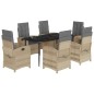 vidaXL 7-tlg. Garten-Essgruppe mit Kissen Beigemischung Poly Rattan vidaXL 7-tlg. Garten-Essgruppe mit Kissen Beigemischung Poly Rattan