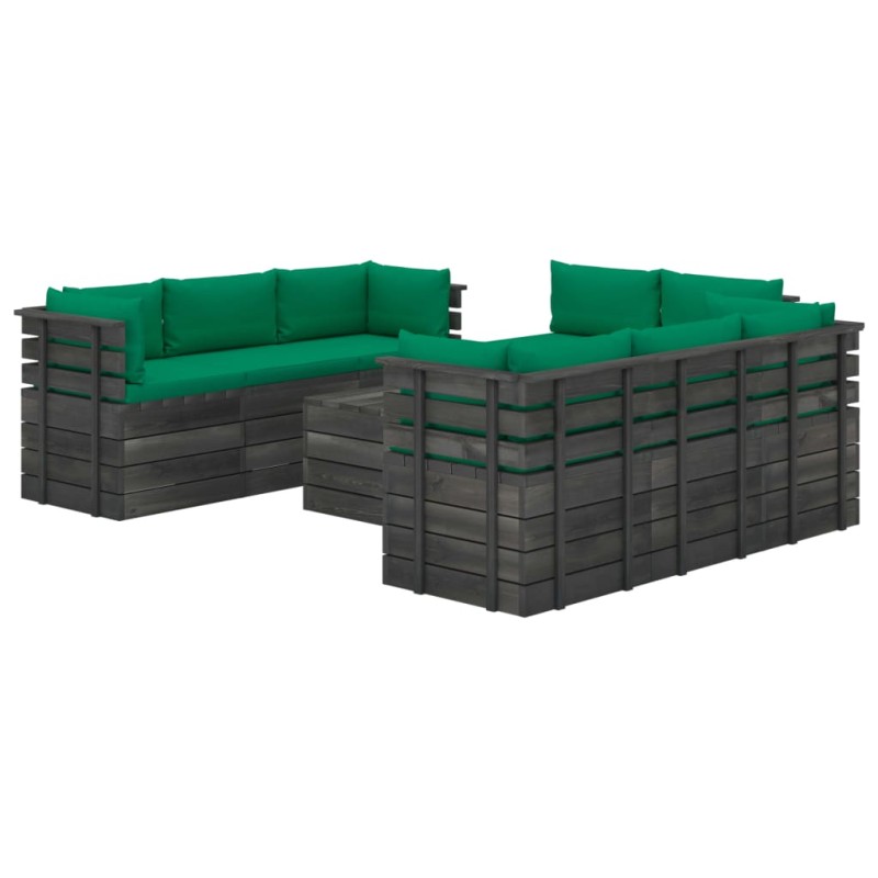 vidaXL 9-tlg. Garten-Sofagarnitur aus Paletten mit Kissen Kiefernholz vidaXL 9-tlg. Garten-Sofagarnitur aus Paletten mit Kissen Kiefernholz