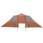 vidaXL Campingzelt 6 Personen Grau & Orange 576x238x193 cm 185T Taft vidaXL Campingzelt 6 Personen Grau & Orange 576x238x193 cm 185T Taft
