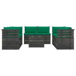vidaXL 9-tlg. Garten-Sofagarnitur aus Paletten mit Kissen Kiefernholz