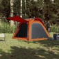 vidaXL Campingzelt 4 Personen Grau & Orange 240x221x160 cm 185T Taft vidaXL Campingzelt 4 Personen Grau & Orange 240x221x160 cm 185T Taft