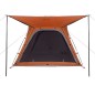 vidaXL Campingzelt 4 Personen Grau & Orange 240x221x160 cm 185T Taft vidaXL Campingzelt 4 Personen Grau & Orange 240x221x160 cm 185T Taft
