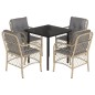 vidaXL 5-tlg. Garten-Essgruppe mit Kissen Beigemischung Poly Rattan vidaXL 5-tlg. Garten-Essgruppe mit Kissen Beigemischung Poly Rattan