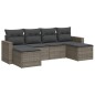 vidaXL 6-tlg. Garten-Sofagarnitur mit Kissen Grau Poly Rattan vidaXL 6-tlg. Garten-Sofagarnitur mit Kissen Grau Poly Rattan