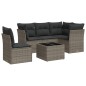 vidaXL 6-tlg. Garten-Sofagarnitur mit Kissen Grau Poly Rattan vidaXL 6-tlg. Garten-Sofagarnitur mit Kissen Grau Poly Rattan
