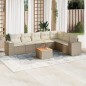 vidaXL 8-tlg. Garten-Sofagarnitur mit Kissen Beige Poly Rattan vidaXL 8-tlg. Garten-Sofagarnitur mit Kissen Beige Poly Rattan