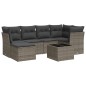 vidaXL 7-tlg. Garten-Sofagarnitur mit Kissen Grau Poly Rattan vidaXL 7-tlg. Garten-Sofagarnitur mit Kissen Grau Poly Rattan