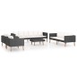 5-tlg. Garten-Lounge-Set mit Auflagen Poly Rattan Schwarz 5-tlg. Garten-Lounge-Set mit Auflagen Poly Rattan Schwarz