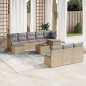 vidaXL 11-tlg. Garten-Sofagarnitur mit Kissen Beige Poly Rattan vidaXL 11-tlg. Garten-Sofagarnitur mit Kissen Beige Poly Rattan