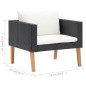 5-tlg. Garten-Lounge-Set mit Auflagen Poly Rattan Schwarz 5-tlg. Garten-Lounge-Set mit Auflagen Poly Rattan Schwarz