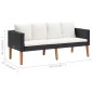5-tlg. Garten-Lounge-Set mit Auflagen Poly Rattan Schwarz 5-tlg. Garten-Lounge-Set mit Auflagen Poly Rattan Schwarz